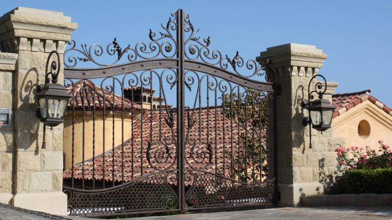 A custom wrought iron gate