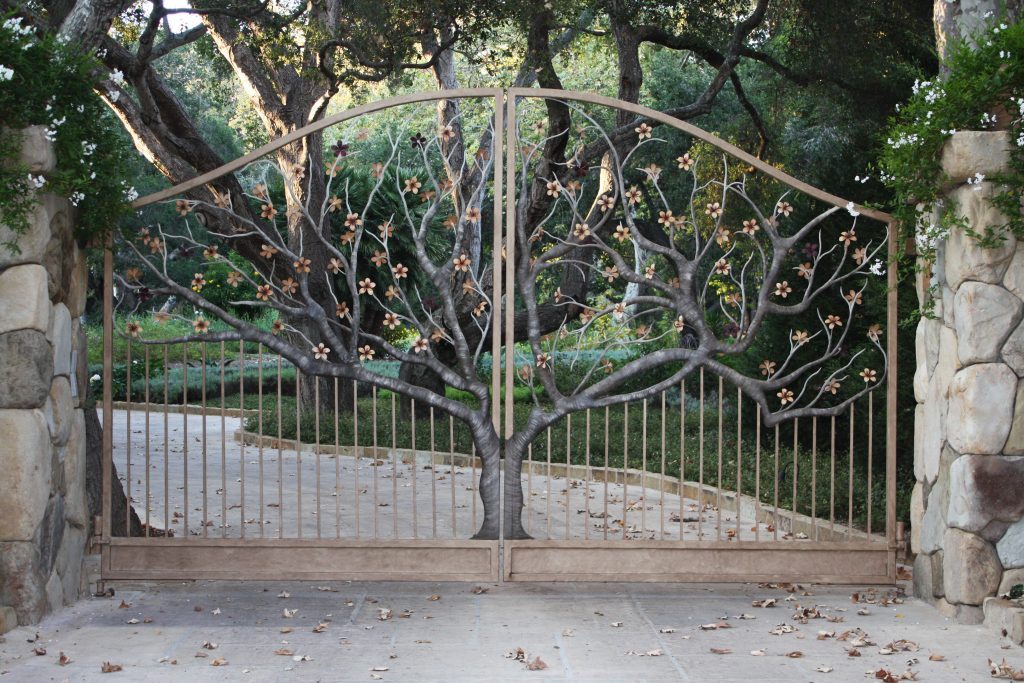 elegantly designed wrought iron gate